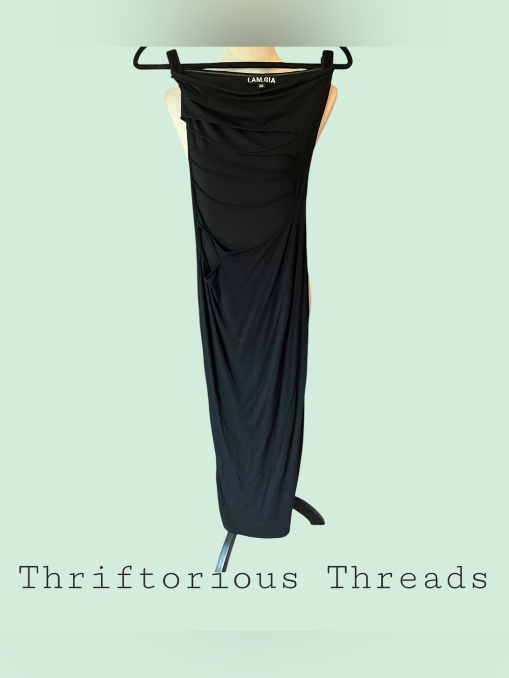 I.AM.GIA Black Ruched Bodycon Dress